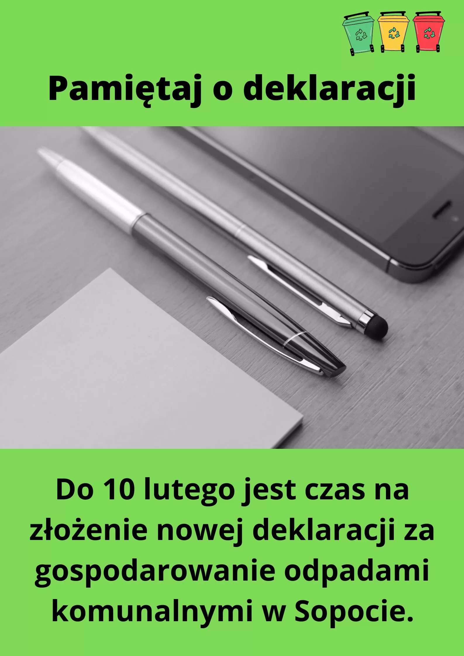 Złóż deklarację za gospodarowanie odpadami